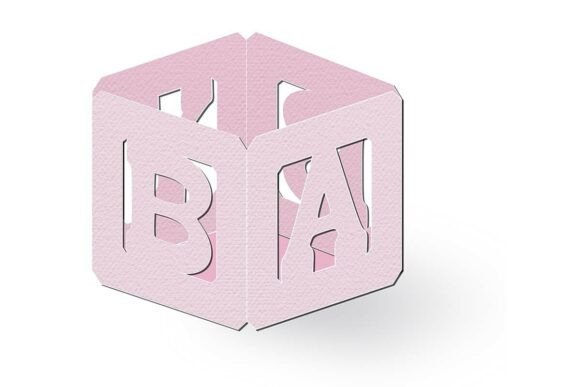 3D SVG Baby Favour Box for Branding