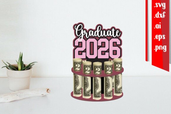 3D SVG Graduation Money Cake DIY