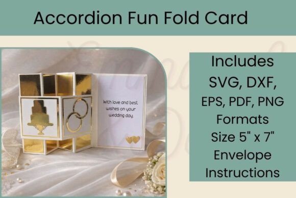 5x7 Wedding Card Accordion SVG