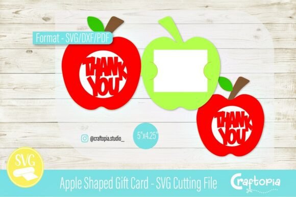 Apple Shaped Gift Card – 3D SVG Greeting Cards