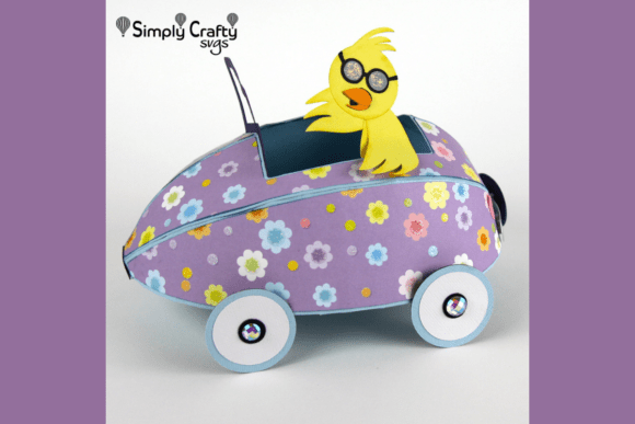 Chick Magnet Car SVG: 3D Easter Fun for Designers