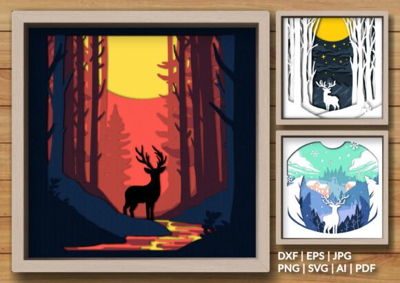 Deer Forest Adventure Bundle Shadow Box