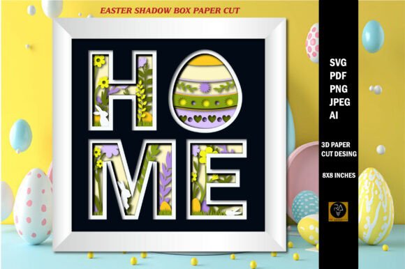 Easter Shadow Box Paper Cut SVG: 3D Depth for Spring Campaigns