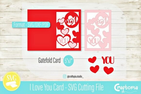 I Love You Gatefold Card - SVG: A 3D Valentine S Day Asset