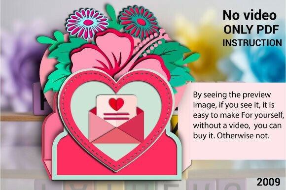 MOM S Heart Envelope Pop Up Card SVG2009