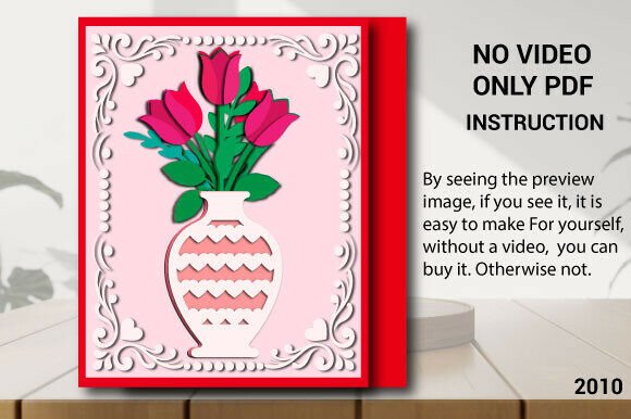 Mother's Day Floral Vase Card SVG 2010