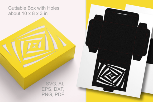 Op-art Motif Cutout Gift Box: 3D SVG for Life Events