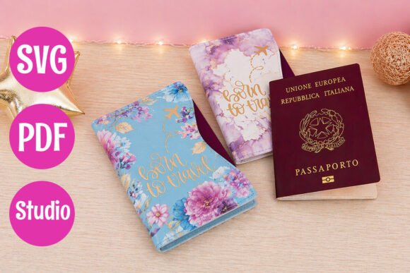 Passport Cover Template 3D SVG Travel
