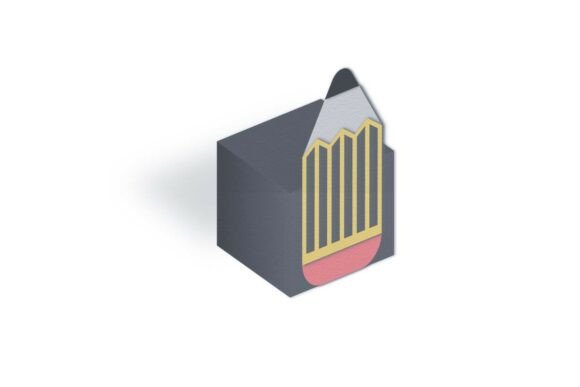 Pencil Gift Favor Cube Box 3D SVG