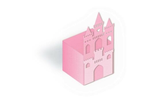Princess Castle Cube Gift Box: 3D SVG for Birthdays