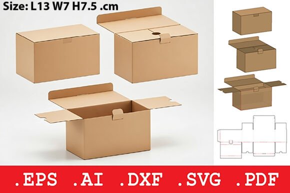 Rectangular Locking Tab Retail Box: A 3D SVG Objects Asset