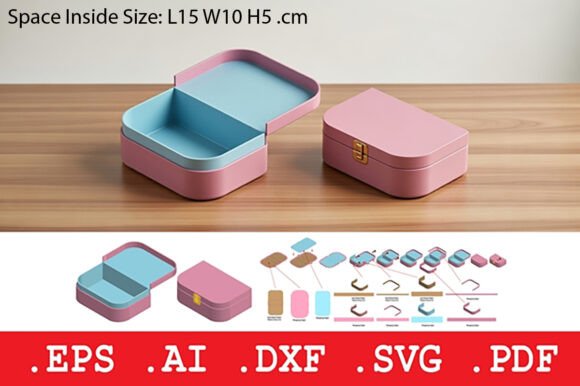 Rigid Hinged Jewelry Box Dieline