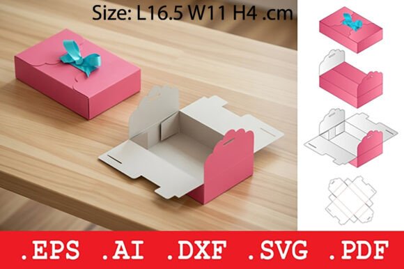 Scalloped Gift Box with Ribbon Closure: 3D SVG Objects Review
