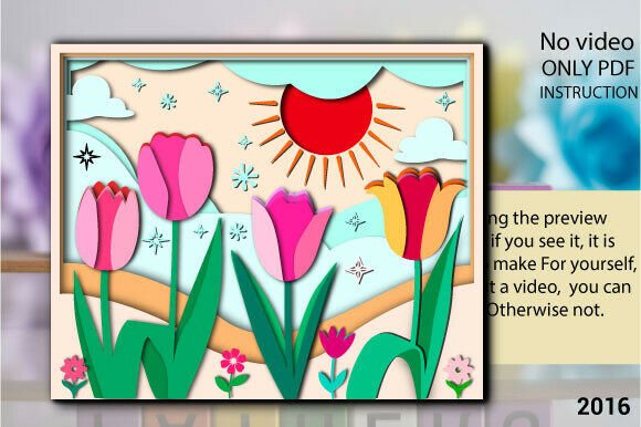 Spring Tulip MOM S Landscape SVG 2016: A 3D SVG for Mother S Day
