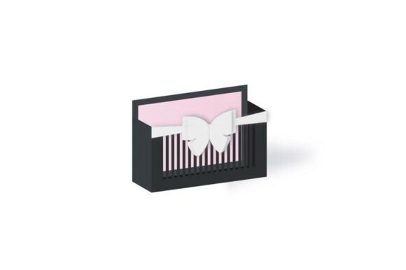 Striped Tray Box: A 3D SVG Gem for Gift Boxes